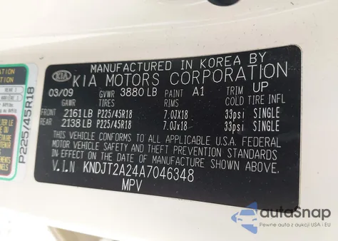 2010 Kia Soul ! z USA, uszkodzony, nr VIN KNDJT2A24A7046348